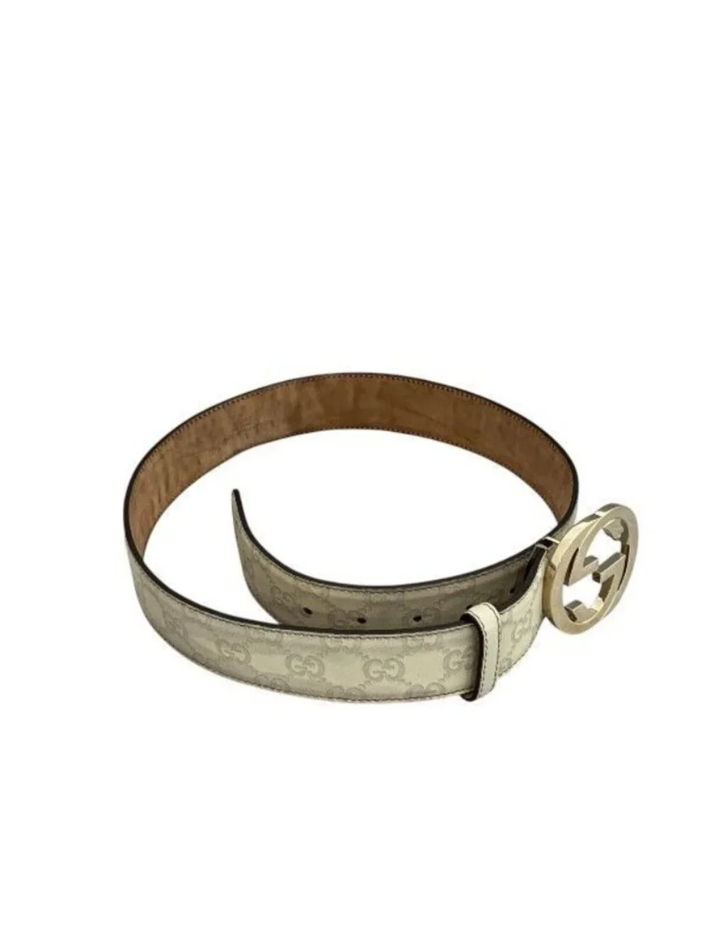 Gucci Interlocking Ivory Belt - Picture 3 of 9